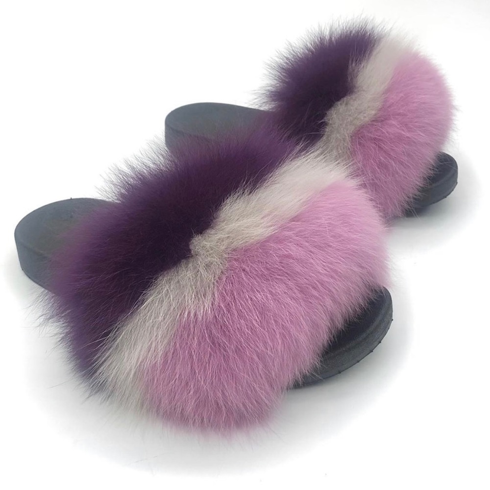 Grape fox fur slides
